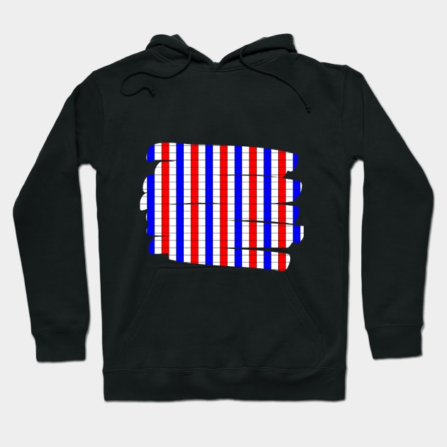 US flag colored lines Hoodie by MICRO-X